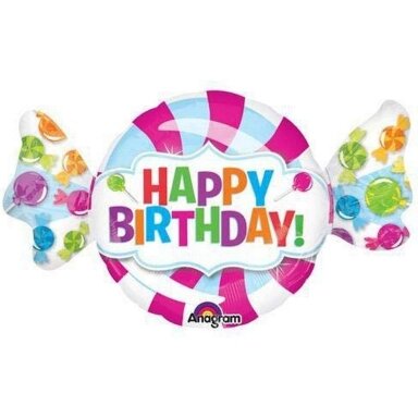 Folinis balionas ''Saldainis Happy Birthday''