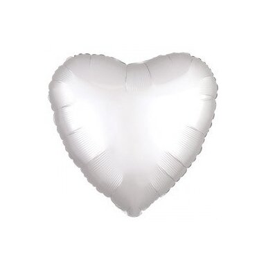 Folinis balionas širdelė, balta