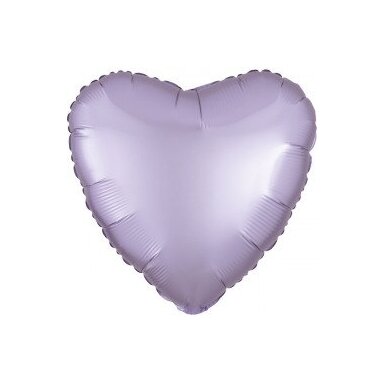 Folinis balionas širdelė, pastelinė violetinė