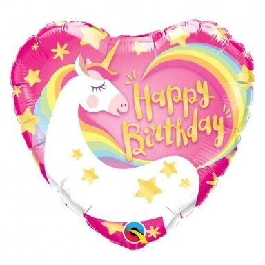 Folinis balionas širdelė ''Vienaragis''