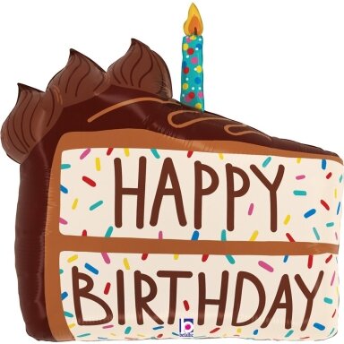 Folinis balionas ''Torto gabalėlis Happy Birthday''