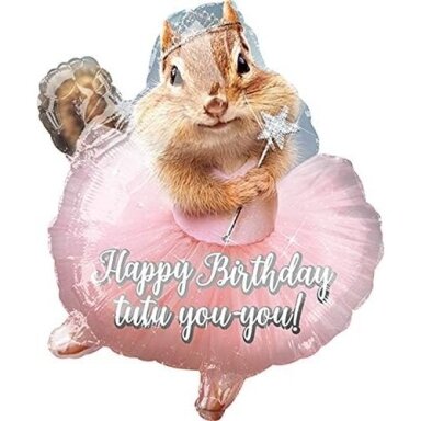 Folinis balionas ''Voverytė - Happy Birthday''