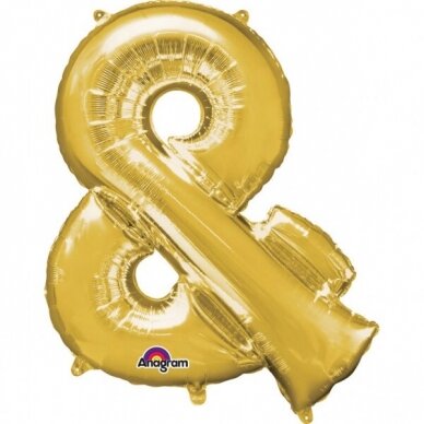 Folinis balionas simbolis ''&'' auksinės spalvos