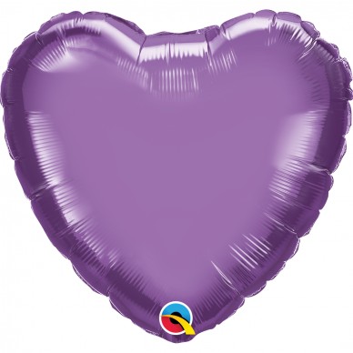 Folinis balionas chrominė širdelė, violetinė