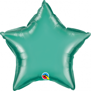 Folinis balionas chrominė žvaigždutė, žalia