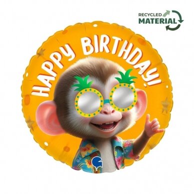 Folinis balionas ''Cool Monkey Happy Birthday'' Folinis balionas ''Cool Monkey Happy Birthday''