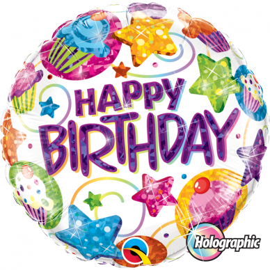 Folinis balionas ''Happy Birthday - blizgus''