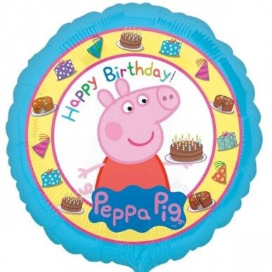 Folinis balionas ''Happy birthday su kiaulyte Peppa''