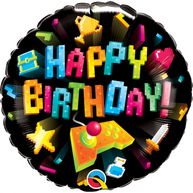Folinis balionas ''Happy Birthday - žaidimai'' Folinis balionas ''Happy Birthday - žaidimai''