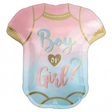 Folinis balionas ''Kūdikio marškinėliai - Boy or Girl?''