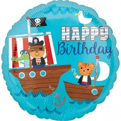 Folinis balionas ''Piratų laivas -Happy Birthday''