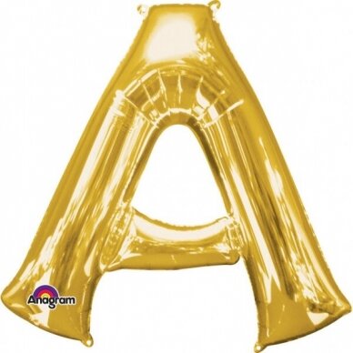 Folinis balionas raidė ''A'' auksinės spalvos