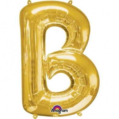 Folinis balionas raidė ''B'' auksinės spalvos