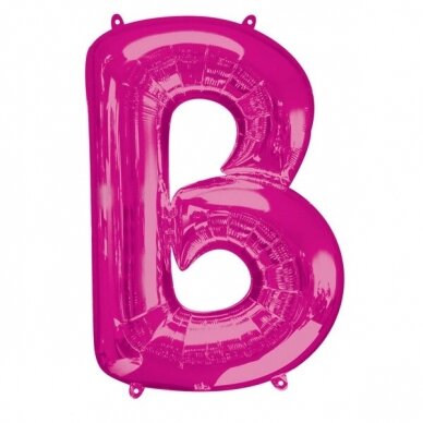 Folinis balionas raidė ''B'' tamsiai rožinės spalvos