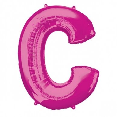 Folinis balionas raidė ''C'' tamsiai rožinės spalvos