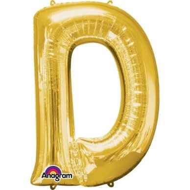 Folinis balionas raidė ''D'' auksinės spalvos