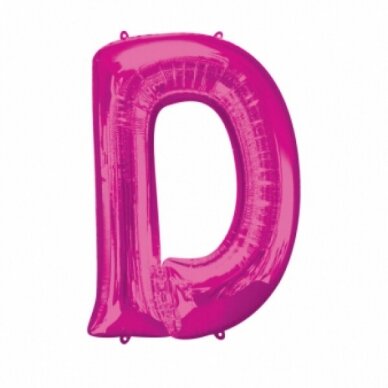 Folinis balionas raidė ''D'' tamsiai rožinės spalvos