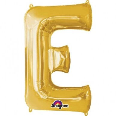 Folinis balionas raidė ''E'' auksinės spalvos
