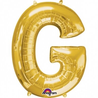 Folinis balionas raidė ''G'' auksinės spalvos