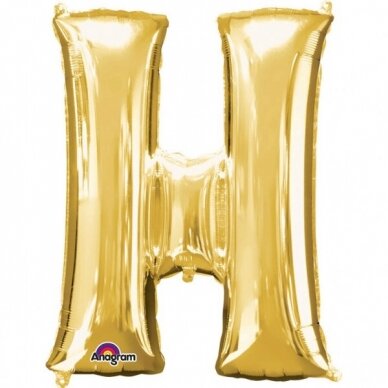 Folinis balionas raidė ''H'' auksinės spalvos