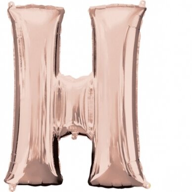 Folinis balionas raidė ''H'' rožinio aukso spalvos