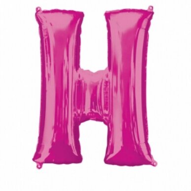Folinis balionas raidė ''H'' tamsiai rožinės spalvos