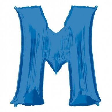 Folinis balionas raidė ''M'' mėlynos spalvos