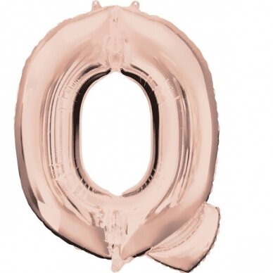 Folinis balionas raidė ''Q'' rožinio aukso spalvos