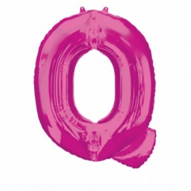Folinis balionas raidė ''Q'' tamsiai rožinės spalvos
