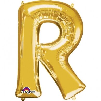 Folinis balionas raidė ''R'' auksinės spalvos
