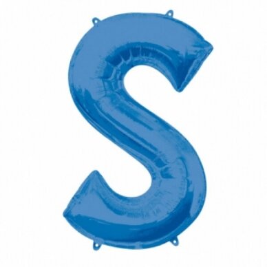 Folinis balionas raidė ''S'' mėlynos spalvos