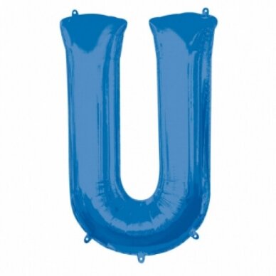 Folinis balionas raidė ''U'' mėlynos spalvos