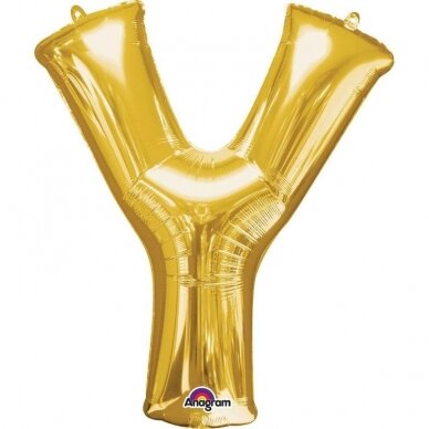 Folinis balionas raidė ''Y'' auksinės spalvos