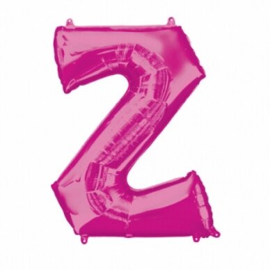 Folinis balionas raidė ''Z'' tamsiai rožinės spalvos