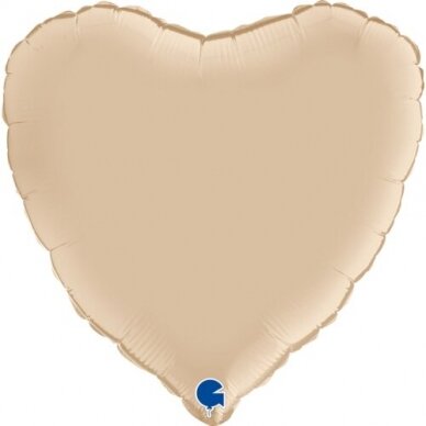 Folinis balionas širdelė, kreminės spalvos