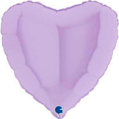 Folinis balionas širdelė, matinė violetinė