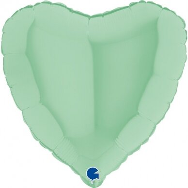 Folinis balionas širdelė, matinė žalia