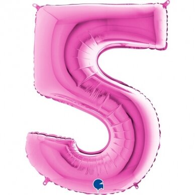 Folinis balionas skaičius ''5'' fuksijos spalvos