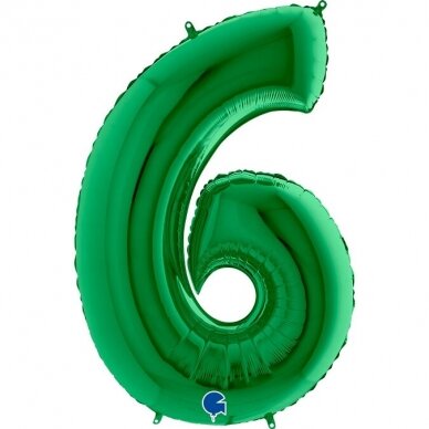 Folinis balionas skaičius ''6'' žalios spalvos