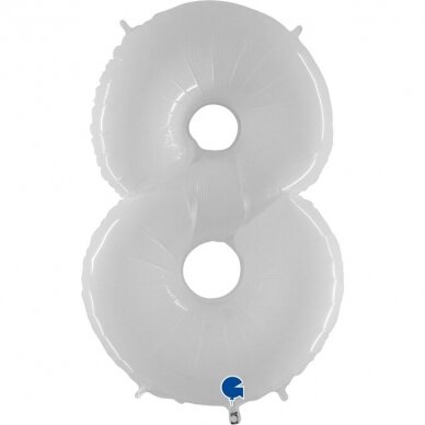 Folinis balionas skaičius ''8'' baltas