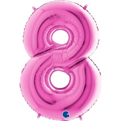 Folinis balionas skaičius ''8'' fuksijos spalvos