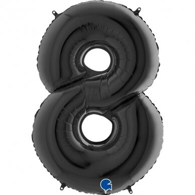 Folinis balionas skaičius ''8'' juodos spalvos
