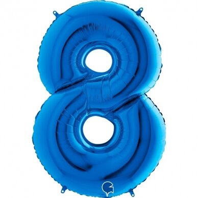 Folinis balionas skaičius ''8'' mėlynos spalvos