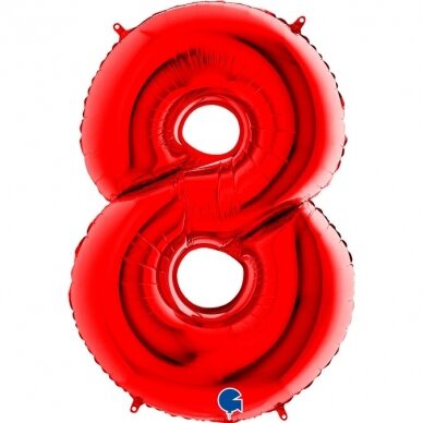 Folinis balionas skaičius ''8'' raudonos spalvos