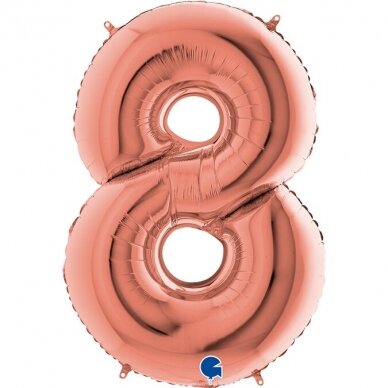 Folinis balionas skaičius ''8'' rožinio aukso spalvos