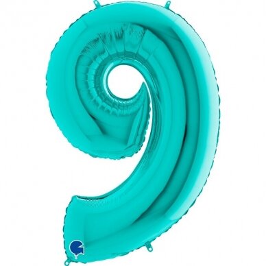 Folinis balionas skaičius ''9'' turkio spalvos
