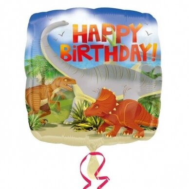 Folinis balionas su gimtadieniu ''Dinozaurai''