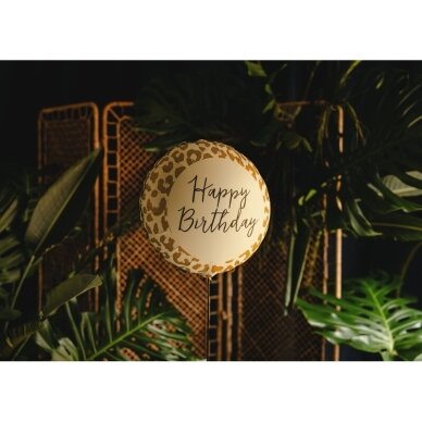 Folinis balionas su leopardo raštu ''Happy Birthday'' 1
