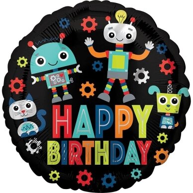 Folinis balionas su robotukais ''Happy Birthday'' Folinis balionas su robotukais ''Happy Birthday''