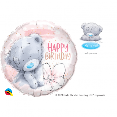 Folinis balionas ''Teddy Bear gimtadienio gėlytė''